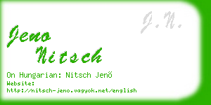 jeno nitsch business card